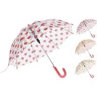 deštník d57cm, průhledný, dívčí, 3dekory, plast