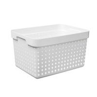 košík SEOUL L, 36x27x20cm-bílý, plast