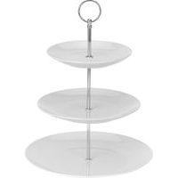 etažér 3patra, d16,5/20/25, v.35cm, porcelán/Cr