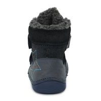 D.D.step dětské zimní barefoot boty khaki s traktorem