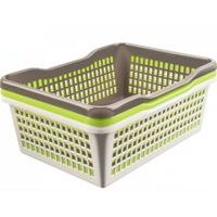 košík A4 38,5x25,7x 6,6cm, prolamovaný, 3barvy, plast