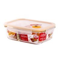 LOCKNLOCK DÓZA NA POTRAVINY S PŘIHRÁDKOU SKLENĚNÁ, 950ML_hamashop