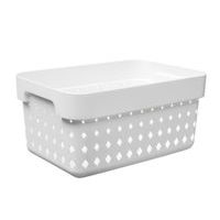 košík SEOUL S, 26x18x12,6cm-bílý, plast