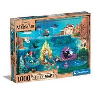 CLEMENTONI Puzzle 1000 dílků Disney Mapa - Malá mořská víla