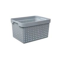 košík SEOUL L, 36x27x20cm-mat.šedý, plast