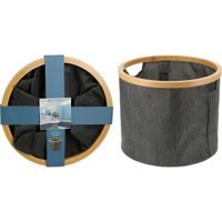 BATHROOM SOLUTIONS Koš úložný na prádlo s bambusovým okrajem kulatý 30 x 25 cm KO-170495150