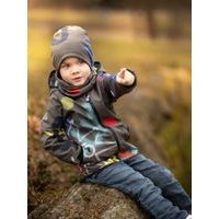 Unuo, Dětská softshellová bunda s fleecem Basic, Khaki, Lesní zvířata