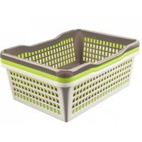 košík A5 25,6x19,7x 6,6cm, prolamovaný, 3barvy, plast