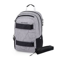 Studentský batoh + etue OXY Sport Grey Melange