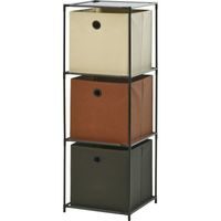 HOMESTYLING Úložný regál 3 patra s boxy textilní 102 cm KO-C80653210