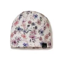 ESITO | Jarní čepice Violet flowers Cream - smetanová / 38