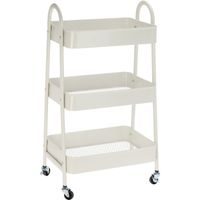 HOMESTYLING Kuchyňský úložný vozík třípatrový kov krémová KO-C80902000