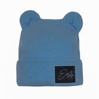 ESITO Zimní žebrovaná čepice s oušky Color Blue - modrá
