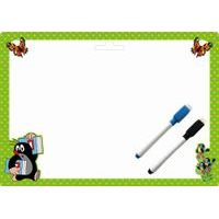 Oboustranně stíratelná tabulka/kreslící podložka A4 + 2 popisovače s plstěným hrotem - Krtek 1