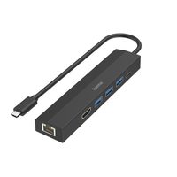 Hama USB-C hub multiport, 3x USB-A, USB-C PD, HDMI, LAN, 6 portů