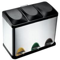 TORO Koš na odpadky nerez, na tříděný odpad, objem 45 l, 60 x 32 x 48 cm_hamashop