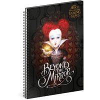 Spirálový blok Alenka v říši divů: Za zrcadlem – Queen, linkovaný, A4 Baagl