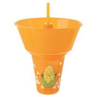 Pohár s miskou na popcorn kukuřice a brčkem 0,55 l