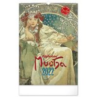 Nástěnný kalendář Alfons Mucha 2022, 33 × 46 cm Baagl