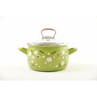 hrnec+PO sklo d16 (2,40l) VČELKA, zelený smalt