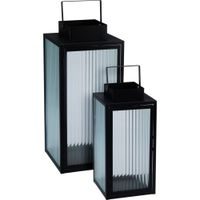 PROGARDEN Lucerna kovová sada 2 ks 18 / 14 cm bílá KO-NB1251550