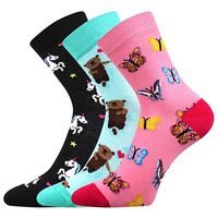 Dívčí ponožky mix C - motýl, jednorožec, medvěd