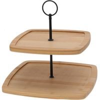 HIT Etažér třípatrový porcelánový 26x34 cm černá HT-24302291