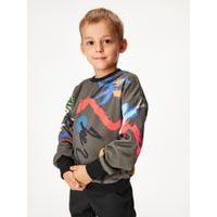 Unuo, Dětská bavlněná mikina, Khaki, Fantazie