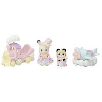 Sylvanian family Letadlo, vláček a baby figurky v zábavném parku