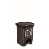 koš odp. 6l pedál.tm.hnědý ratan, 28x20,5x20,5cm