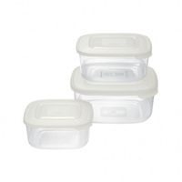 box-sada 3ks, 2,5l, 1,5l, 0,95l, čtverec bílý, plast