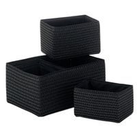 KELA Sada košů RIMOSSA 5ks, plast, černá KL-21780