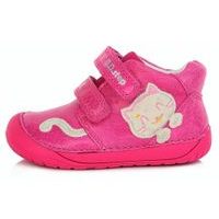 Dětská celoroční barefoot obuv DDstep - kočička, Dark Pink