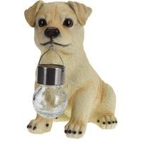 HOMESTYLING Zahradní dekorace pes se solární lampou Labrador 24 cm KO-795201190labr