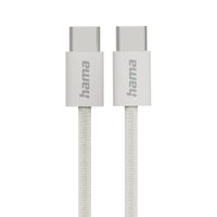 Hama USB-C 2.0 kabel Fabric, 1m, opletený, béžový