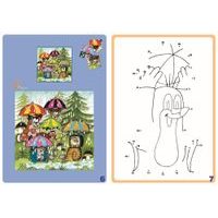 Oboustranně stíratelná tabulka/kreslící podložka A4 + 2 popisovače s plstěným hrotem - Krtek 1