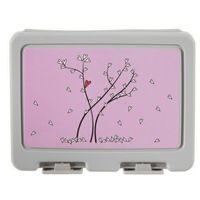 box 18x14x7,5cm LUNCH Srdíčka, svačina, dělený, plast