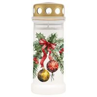 Bolsius SVÍČKA HŘBITOVNÍ DESIGN VÁNOČNÍ BÍLÁ