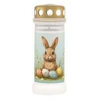 Bolsius SVÍČKA HŘBITOVNÍ DESIGN VELIKONOČNÍ ZAJÍČEK BÍLÁ