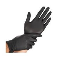 rukavice 100ks NITRIL černé -XL-bez pudru, jednoráz.