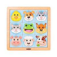 WOODY Skládačka Zvířecí hlavičky - domácí