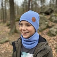 Dětský set (čepice + nákrčník), MY MIMI - Světle modrá