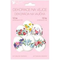 sada k dekor. vajec, KVĚTINY, 12ks, smršt.fólie