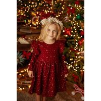 Dívčí slavnostní Lily Grey stars šaty - vínové