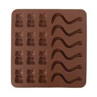 O Forma silikon gumídci/žížaly 18 hnědá