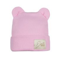 ESITO Zimní žebrovaná čepice s oušky Color Pink