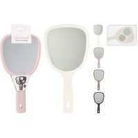 zrcátko 13cm s ručkou, 4barvy, plast