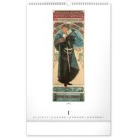 NOTIQUE Poznámkový kalendář Alfons Mucha 2027, 30 x 30 cm