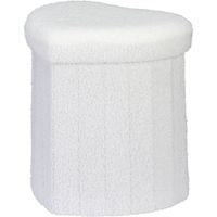 H & S COLLECTION Taburet s úložným prostorem srdce 34 × 28 × 35 cm bílá KO-NBD300130bila