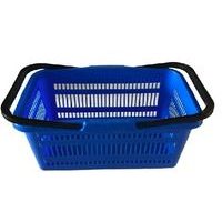 košík nákup.44x28x20cm, modrý, 2ucha, plast